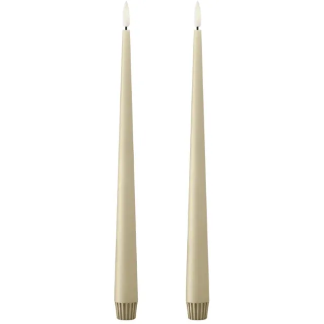 Ester & Erik Led Taper kaars 30cm pale ginger set van 2 beige