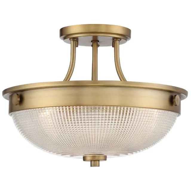 Quoizel LED Plafondlamp Mantle | 2X E27 Max 60W | Dimbaar | Weathered Brass Geen