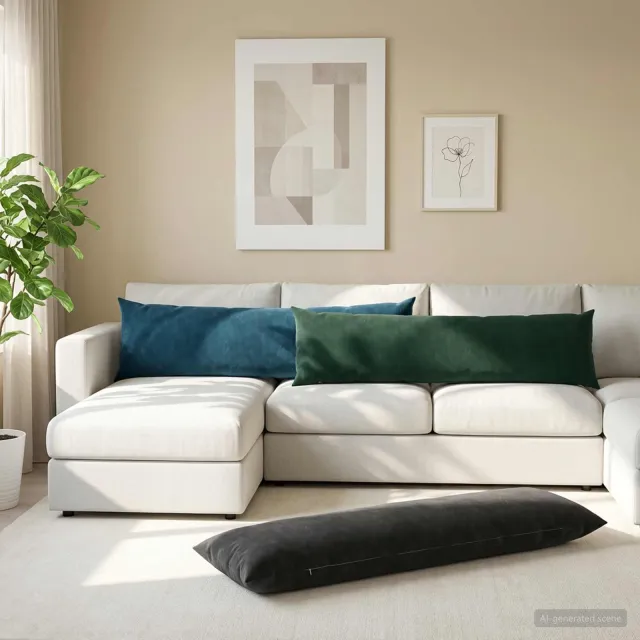 vidaXL Plaid kussen HEERLEN Donkergroen 40 x 145 cm fluweel