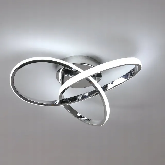 Riserva Modern - Plafondlamp - Chroom - 1-lichts - Aluminium+IJzer+Silicone - Studiekamer, Slaapkamer, Keuken, Woonkamer, Eetkamer