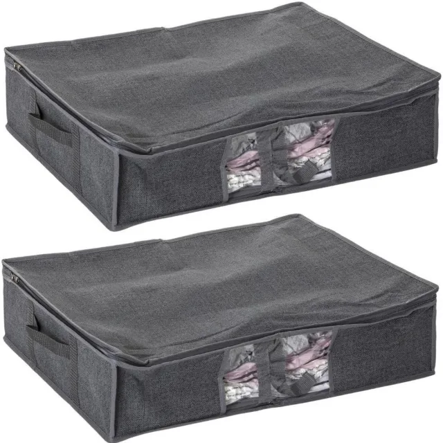 5Five® 5Five Dekbed/kussen opberghoes - 2x - antraciet - vacuumzak - 60 x 45 x 15 cm - Dekbedhoes - Beschermhoes