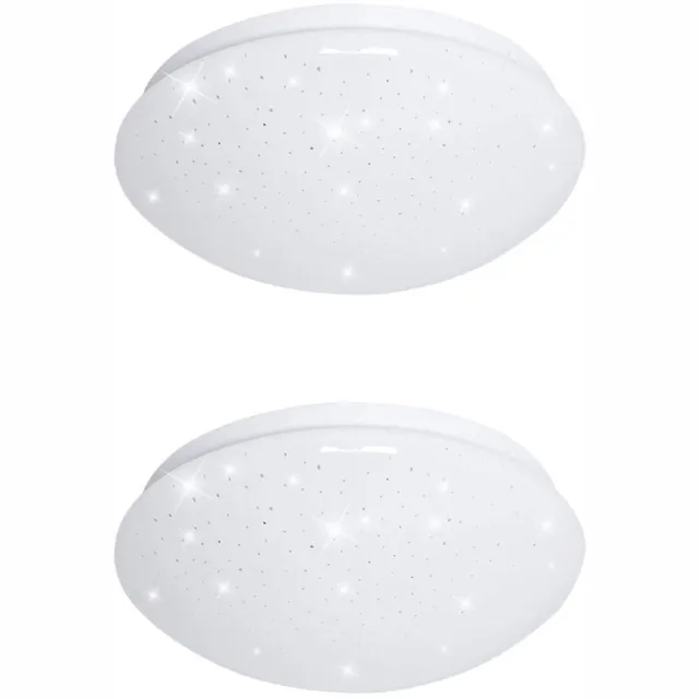 V-TAC Plafondlamp sterrenhemel LED keukenlamp plafondlamp slaapkamerlamp woonkamerlamp, metaal wit, 8W 560lm 6400K koel wit, DxH 21,5 x 7,8 cm, set van 2