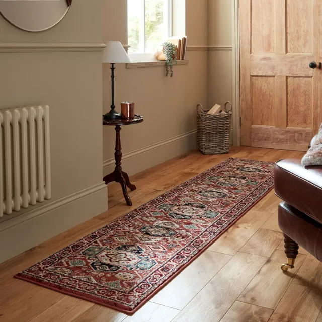 flycarpets Loper Laagpolig vloerkleed Gillingham- Klassiek - Rood