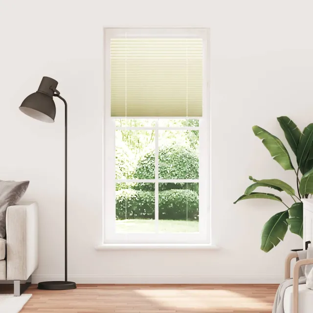vidaXL Plissé rolgordijn 85x200 cm stofbreedte 84,4 cm polyester crème