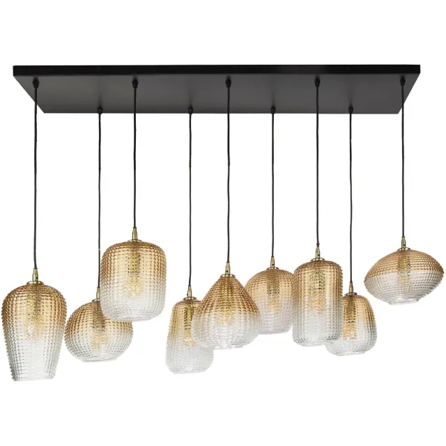 Nest of Nora Hanglamp - 9-lichts met glas - Amber Oranje