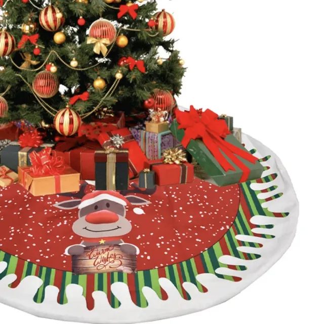 Without Lemons Kerstboom Rok - Binnenhuis decoratie - kerst decoratie - Rendier Kerstboom vloerkleed - Without lemons - Rond kerstkleed - onder kerstboom - 80cm Hert