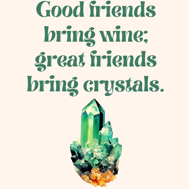 Moonlight Gemstones Perfect for Christmas Gifts! A4 Crystal-Inspired Quote Poster – Good friends bring wine; great friends bring crystals Meerkleurig