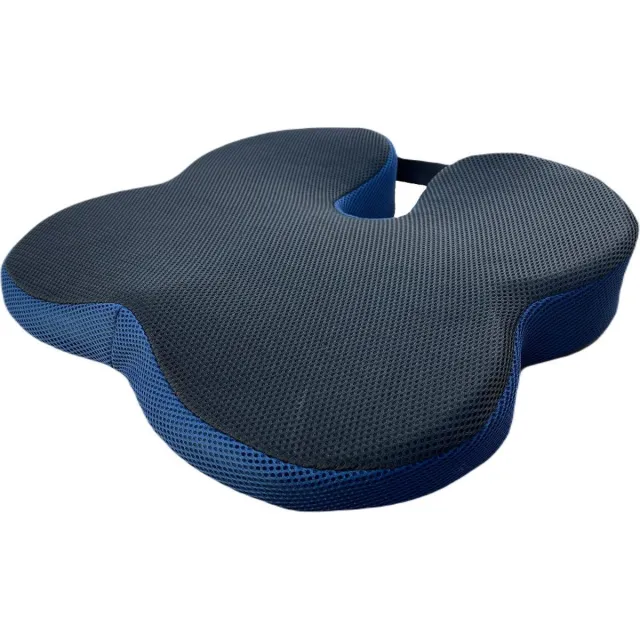 MultiMotion stuitkussen met wigvorm en anti-slip onderzijde- Orthopedisch & Ergonomisch kussen met uitsparing - Wigkussen - Zitkussen stuitje Zwart