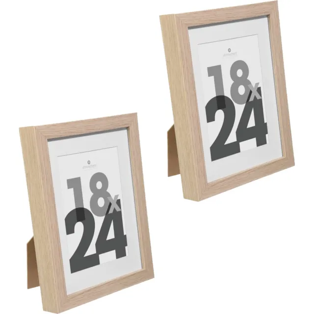 5Five® Atmosphera fotolijstje voor een foto 18 x 24 cm - 2x - naturel - foto frame Eva - modern/strak ontwerp