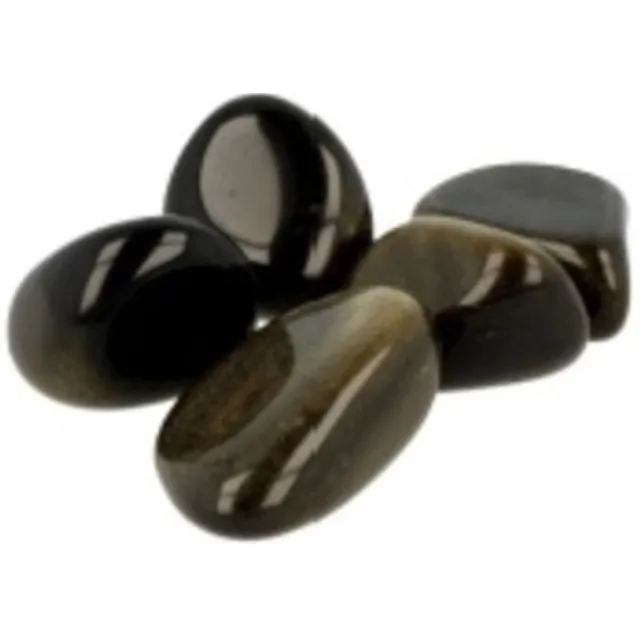 Ruben Robijn Obsidiaan goud trommelstenen 250 gr. (mt3) Zwart