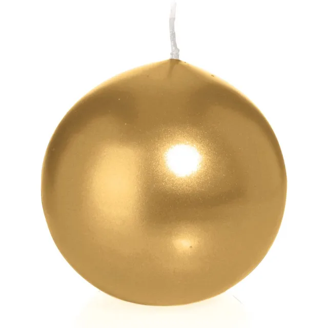 Trend Candles Bolkaars glad - goud - 8 cm - 25 branduren - ronde kaarsen Goudkleurig