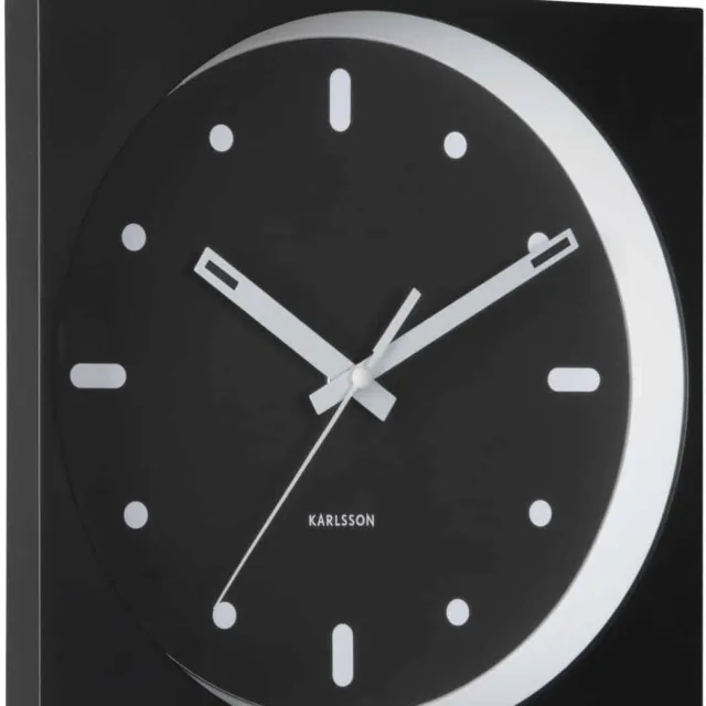 Karlsson Wandklok Incesante Square - Zwart - Ø25cm - Wandklok Modern
