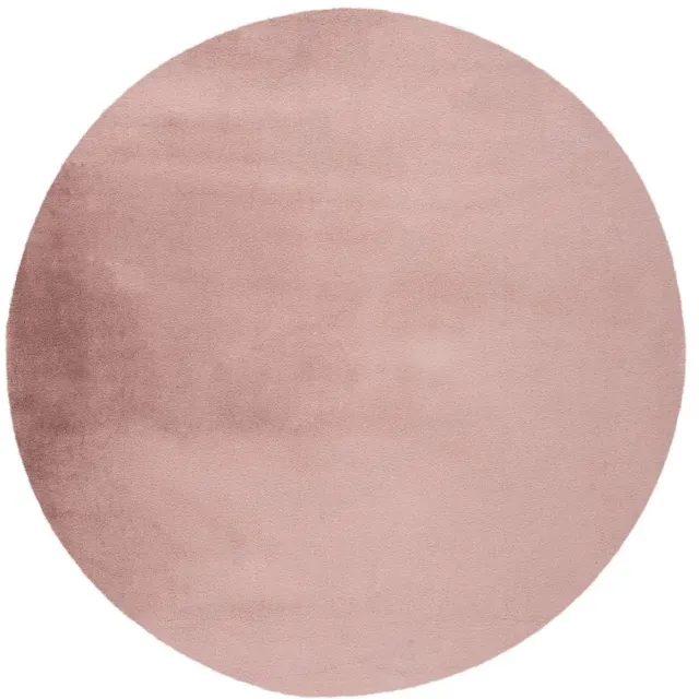 Dutch XXL Rond Fluffy Vloerkleed | Tapijt | Paradise | Uni | Pastelroze | 120x120 cm