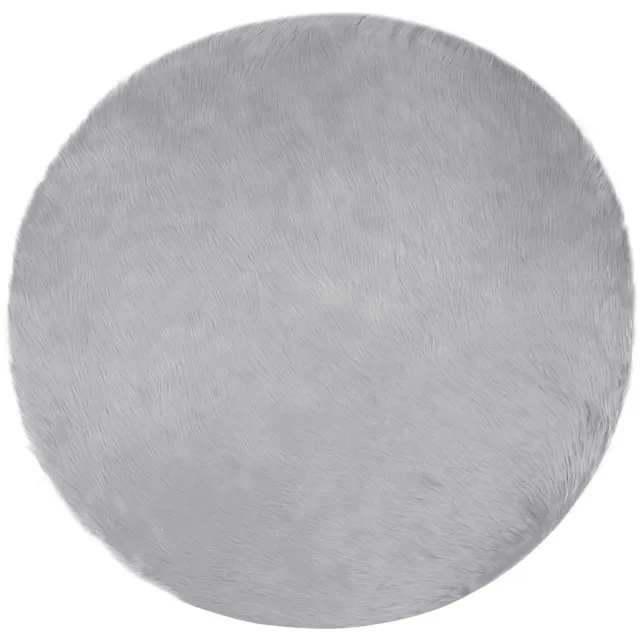 vidaXL Tapijt - van - imitatie - schapenvacht - TAFALLA - Grijs - Ø - 160 - cm