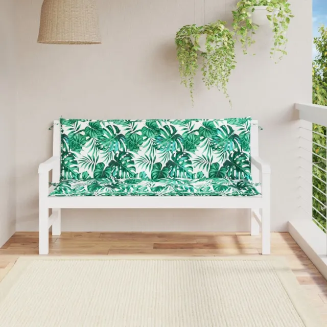 vidaXL Tuinbankkussens 2 st 150x50x7 cm oxford stof bladpatroon Groen