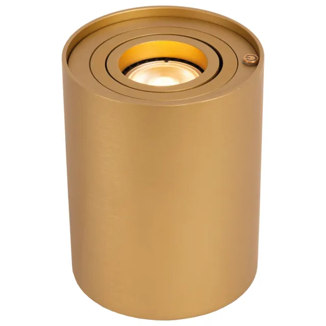 Lucide TUBE - Tafellamp - Ø 9,6 cm - LED 3 StepDim - GU10 - 1x5W 2600K/2800K - Mat Goud / Messing