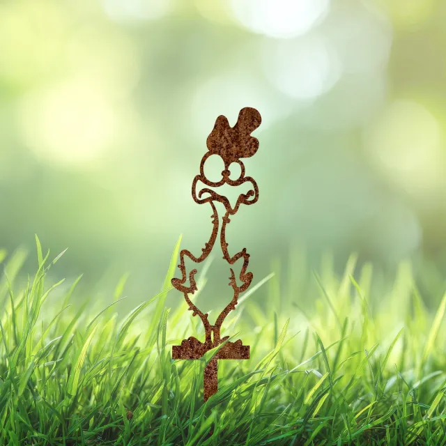 Weterings Store Cortenstaal Kip Tuinsteker – Tuindecoratie “Toos de Geplukte Kip” – Roest Staal Silhouet – Buiten Ornament