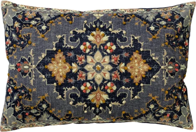 Hoii PERRINE | sierkussen 40x60 cm | Insignia Blue | blauw | multicolor | Hoii | met duurzame kussenvulling Marineblauw