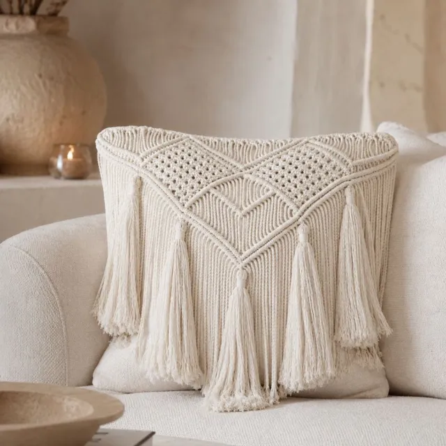 4shine Macramé sierkussen Bloom - 4shine Wit