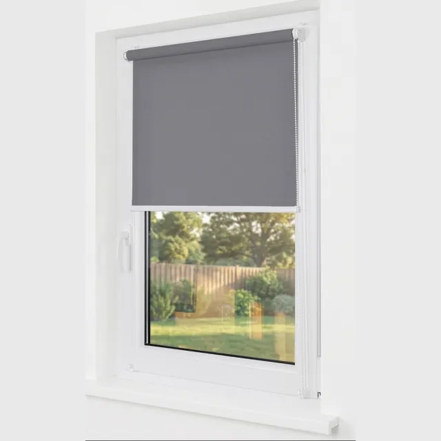 Estika Klemmfix rolgordijn zonder boren 50x150 cm grijs 2 lichtdoorlatend