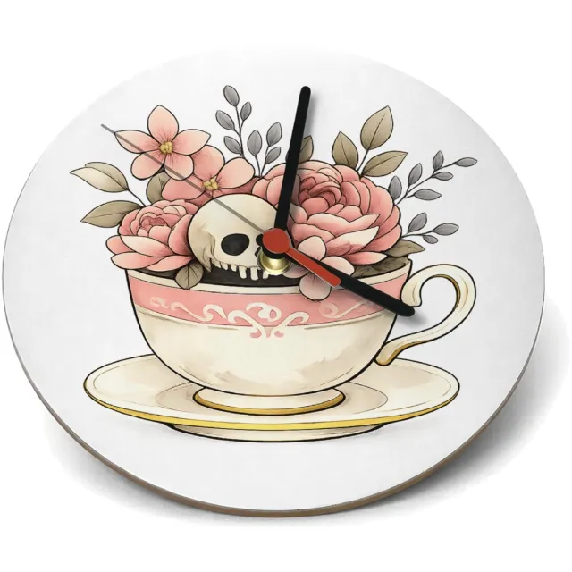 Mr Cadeautjes Klok rond Ø 19 - design Een vrolijk botanisch contrast tussen iets zachts en iets on | cadeau Wit