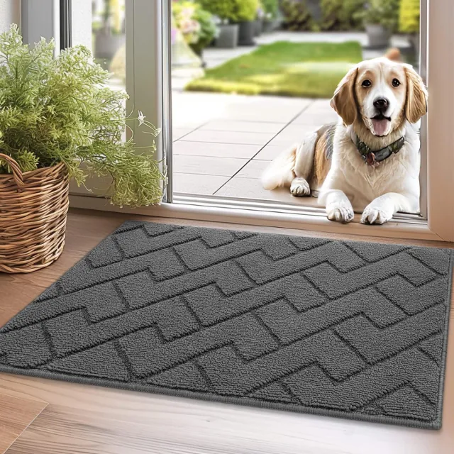 Ibenzoa Multifunctionele Antislip Deurmat voor Binnen en Buiten, Wasbaar en Vuilafstotend, 50x80 cm Grijs