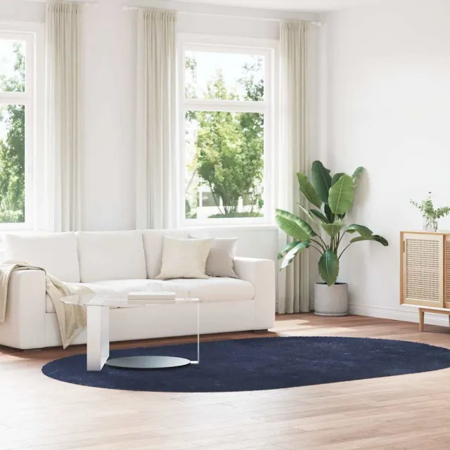 vidaXL Hoogpolig vloerkleed NAVARRA 300x200 cm polyester marineblauw, foto 2