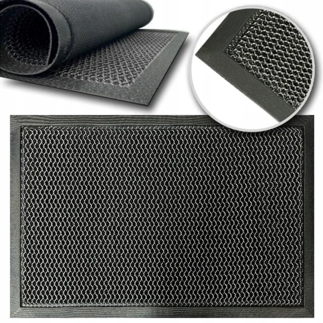 ML Merkloze 3D PVC Buitendeurmat - Vuilafvoerend & Antislip 40x60 cm zwart