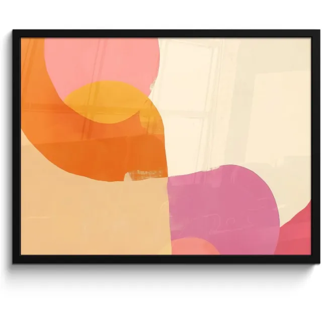 FrameYourWall Poster in lijst - Fotolijst 70x50 cm - Posters - Vormen - Abstract - Kleurrijk - Posterlijst zwart - Decoratie - Wanddecoratie woonkamer - Muurdecoratie slaapkamer