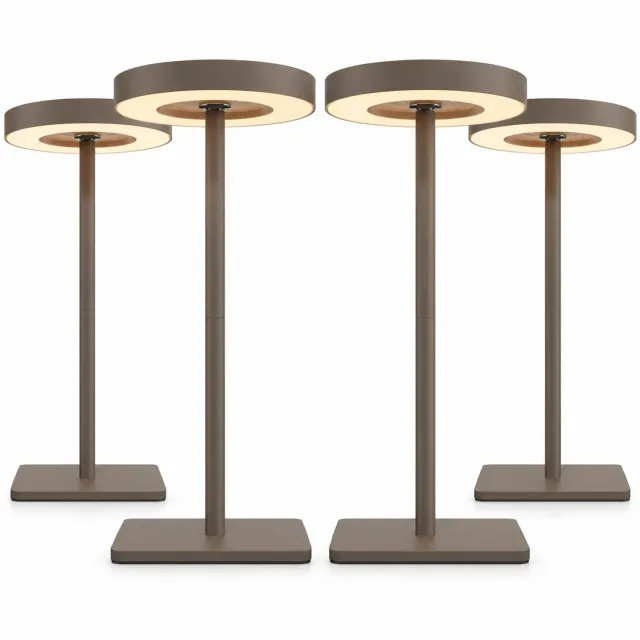 Nook Oplaadbare tafellamp 4-pack - Taupe - Draadloos - LED & 3 lichtstanden - Bureaulamp of nachtlampje 4-pack Taupe