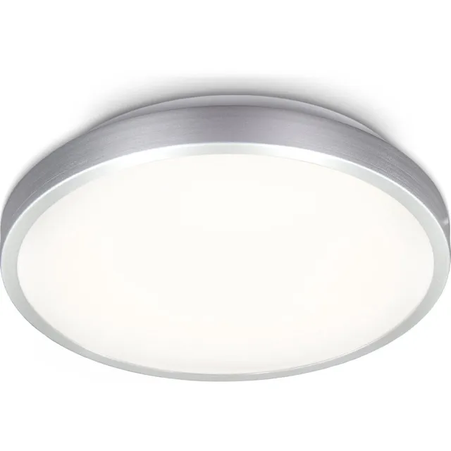 B.K.Licht LED plafondlamp - plafonnière - titanium optiek - incl. 12W LED bord - IP20 - Ø288mm aluminium