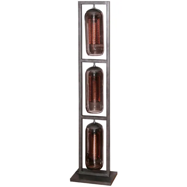 Nest of Nora Vloerlamp Soma - 3-lichts rookglas mesh - Modern - Zwart