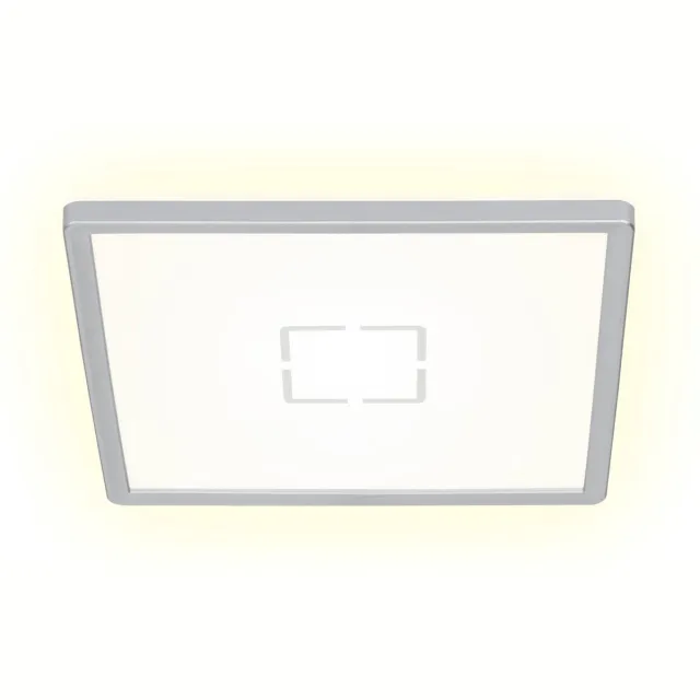 Briloner FREE - Plafondlamp - plafonnière met achtergrondverlichting - LED - 18 W - 2.400 Lumen - 4.000 Kelvin - vierkant - wit zilver