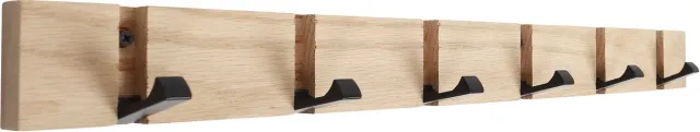 HOME It flex kapstok met 6 haken 60 × 5,5 × 2 cm natuurlijk eiken Licht eiken