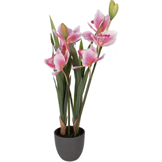 Clayre & Eef Kunstplant 14x14x55 cm Roze Kunststof