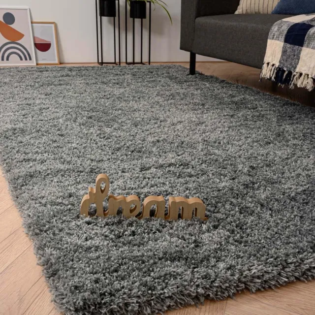 Tapeso Rond hoogpolig vloerkleed - Cozy Shaggy grijs 200