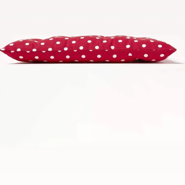 Homescapes Polka Dot-zitkussen, 100% katoen, rood, set van 4