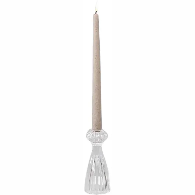 Rasteli Kaarsenhouder - glas - transparant - D6,4 x H15,3 cm helder glas