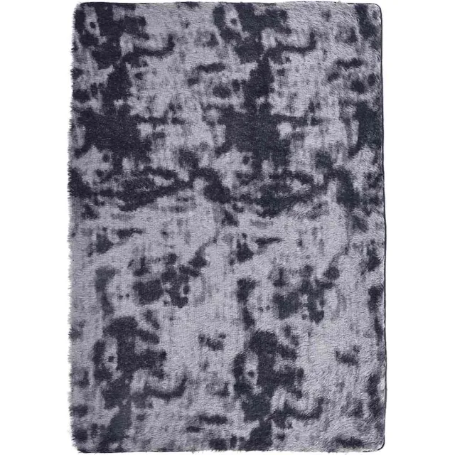 vidaXL Hoogpolig - vloerkleed - NAVARRA - cm - polyester - donkergrijs