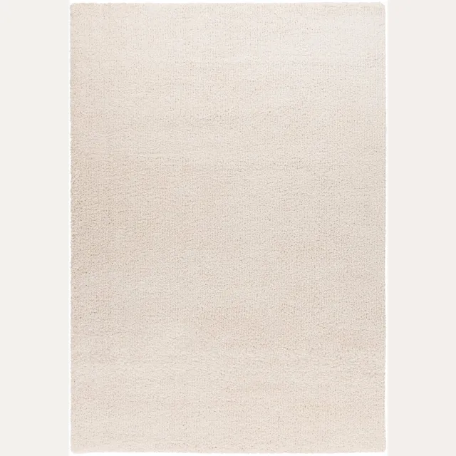 Padiro knus hoogpolig vloerkleed 120 x 170 cm - crème / offwhite - modern effen ontwerp - voor vloerverwarming - van polyester en jute beige