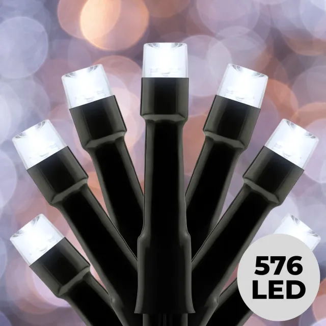 Lomera Kerstboomverlichting Kerstverlichting - Kerstlampjes Wit - 576 LED Verlichting - Koel Wit Licht - 740 CM - 8 Lichtfuncties - Automatische Timer - Binnen en Buiten - Ip44 - Geheugen - Clusterverlichting