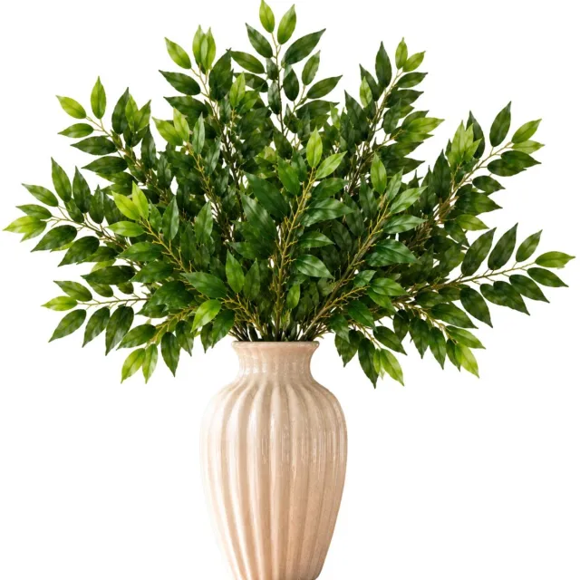 Mica Decorations Kunstplant takken Ruscus - 6x - H72 cm - lichtgroen - kunststof - bladgroen - siertakken