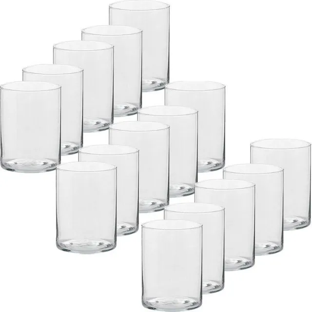 Trend Candles Theelichthouder - 15x - transparant - glas - hoog model - 5,5 x 6,5 cm - Glazen kaarsenhouders - Woondecoraties