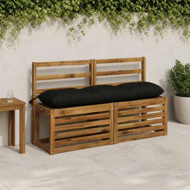 vidaXL Bank Kussens VIANEN 2 st 100% Polyester Zwart 110 x 30 x 12 cm