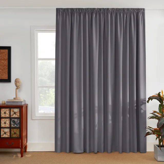 Nicetown Kant en klaar Gordijn - 90% Verduisterend - Met Plooiband - 300x260 cm - Grijs - 1 Stuk