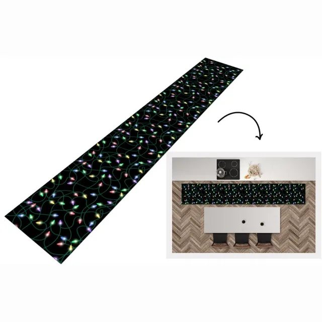 KitchenYeah Keukenloper - Keukenmat - Lichtsnoer - Kerstmis - Pastel - Patronen - Keuken vloerkleed Multicolor