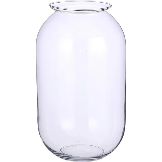 Mica Decorations bloemenvaas- transparant - van glas - D19 x H30 cm - boeketten - siertakken - 8.5 liter