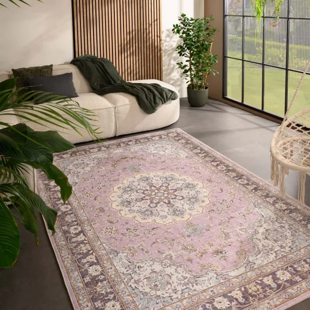 Heritaged Vintage buitenkleed - Valenca Nova paars/roze 80x150