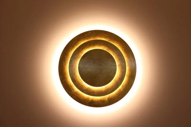 Globo Wandlamp/Plafondlamp goud ringen- Diameter 49cm - Niet dimbaar