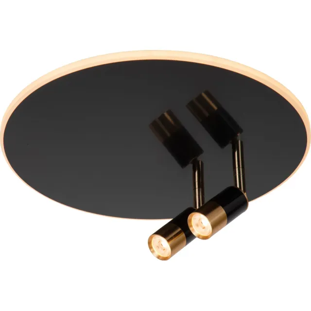 Lucide JUBEL - Plafonnière (Plafondlamp) - Ø 40 cm - LED - CCT - 2500K/3000K - Zwart chroom
